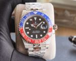 ROLEX GMT  904L Steel 2836 Movement 40MM Black Watch